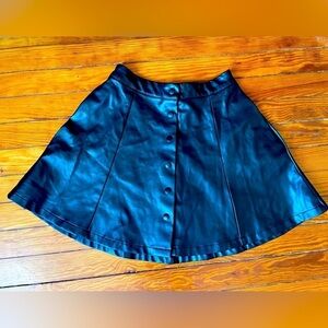 Nasty Gal, Small, black vegan leather circle skater mini skirt